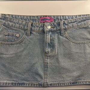 Light Blue Denim Mini Skirt